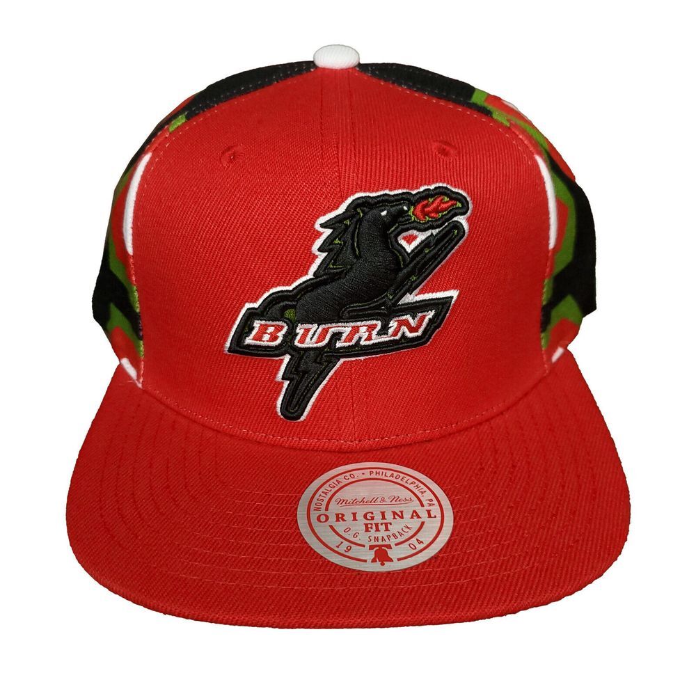 Dallas Burn Mitchell & Ness MLS Snapback Hat Cap 3d Logo Panel Print Red NWT